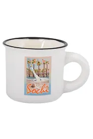 Купить Кружка маленькая белая Коллаж с ракушкой (фарфор) (75мл) (Сочи) (065-9-M-135K53-W) — Фото №1