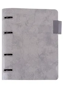 Купить Папка-обложка для тетради со сменными блоками А5 "Джинс Делавэ серый", 4 кольца — Фото №1