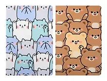 Купить Тетрадь 32 листа в клетку "Мишки и кошки" сшивка, в ассортименте — Фото №1