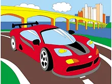 Купить Холст с красками. Гоночная машина, 18х24 см — Фото №1