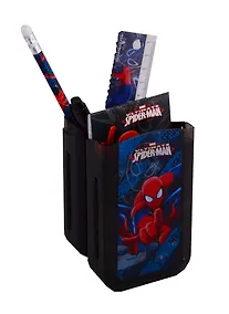 Купить Набор канцелярский «Spiderman» (пластиковый пенал, карандаш чернографитный, линейка 15 см, ручка, точилка, блокнот 16 листов, ластик), в индивидуальной упаковке, кольцо -подвес, Academy Style — Фото №1