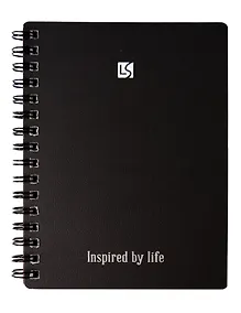 Купить Записная книжка А6 80л кл. "PREMIUM. Black" карт.обл., гребень, мат.текст.ламинация, тиснение фольгой — Фото №1