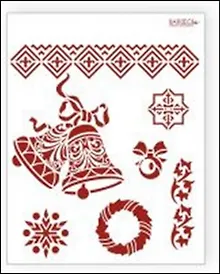 Купить Трафарет Barocci пластиковый многоразовый Снежинки 20х25см, 2 вида НГ011 — Фото №1