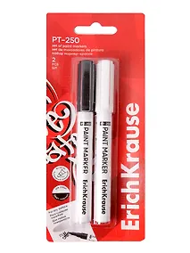 Купить Маркер-краска 02цв (белый, черный) блистер, подвес, ErichKrause — Фото №1