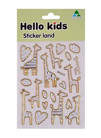 Купить Наклейки с обводкой Жирафы серебро, золото, 13 х 21,7 см PVC — Фото №1