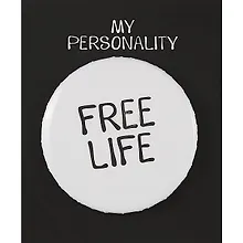 Купить Значок круглый Free Life (белый) (металл) (38мм) — Фото №1