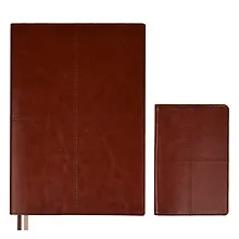 Купить Ежедневник недат. А5+ 160л 175*245 "Сариф" коричневый + обложка на паспорт, мягк.переплет, блинтовое тиснение, офсет, ляссе, подар. упаковка — Фото №1