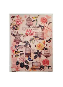 Купить Рисовая бумага для декупажа Craft Premier Клетки для птиц (CP00300) (А3) (25г/м) (упаковка) — Фото №1