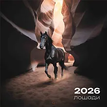 Купить Календарь 2026г 290*290 "Лошади на черном фоне" настенный, на скрепке — Фото №1