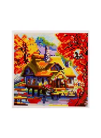 Купить Набор для творчества, Рыжий Кот, Алмазная мозаика Норвежский домик в лесу, 20х20см c подр., с полн. заполн. (класс.),24цв. — Фото №1