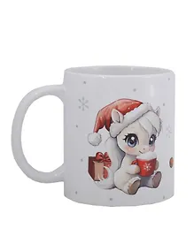 Купить Кружка НГ Лошадка в шапочке (белая) (керамика) (330мл) (НГ2026-3) — Фото №1