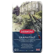 Купить Набор акварельных карандашей Derwent Graphitint 12цв в метал.упак — Фото №1