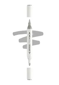 Купить Маркер акриловый "Сонет" серая дымка, двусторонний, перо кисть/пуля — Фото №1