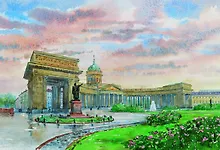 Купить Постер Виды Санкт-Петербурга Казанский собор ср/ф, 30*40см [ХА50-007] — Фото №1