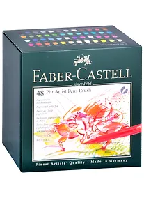 Купить Ручки капиллярные"Pitt Artist Pen Brush" ассорти, 48шт., студийная коробка, Faber-Castell — Фото №1