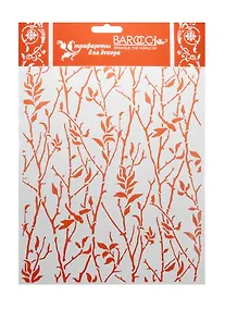 Купить Трафарет Barocci пластиковый многоразовый Обои растительные 20х25см Ф-061 — Фото №1