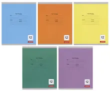 Купить Тетрадь 12 листов, клетка, "Однотонная серия" , в ассортименте — Фото №1