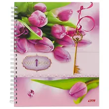 Купить Тетрадь в клетку Hatber, Flowers, 96 листов — Фото №1