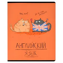 Купить Тетрадь предметная в клетку Феникс+, "Любознательные коты. Английский язык", 48 листов — Фото №1
