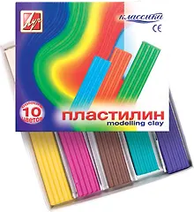 Купить Пластилин 10цв 200гр "Классика" к/к., стек, Луч — Фото №1
