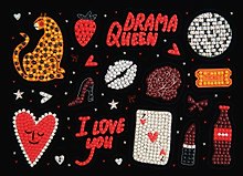Купить Кристальная (алмазная) мозаика  "ФРЕЯ"ALVN-148 наклейки "DRAMA QUEEN"19.5 х 14 см — Фото №1