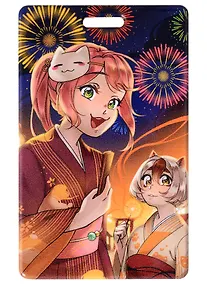 Купить Чехол для карточек Аниме Девушки на фестивале (цветная) — Фото №1