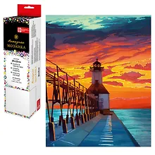Купить Набор для творчества. Алмазная мозаика "Маяк на закате", 20 х 25 см — Фото №1