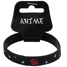 Купить Браслет Аниме Японский зонтик и бабочки (черный) (силикон) (20,2 см) — Фото №1