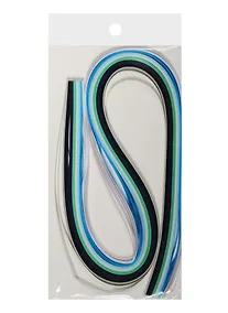 Купить Бумага для квиллинга в пакете с подложкой (3mm) (120 листов) (52cm) голубой с зеленым (11-2398 — Фото №1