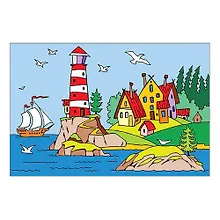 Купить Ркн-028 Картина по номерам для мал. Сказочный маяк (20х28,5см) (LORI) (набор для творч.) (5+) (коробка) — Фото №1