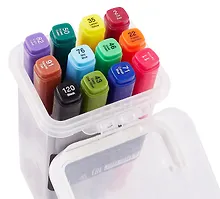 Купить Маркеры для скетчинга 12 цветов, двусторонние кисть/скошенный наконечник, Art idea — Фото №1