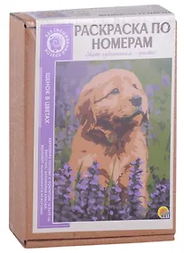 Купить Раскраска по номерам. Щенок в цветах — Фото №1