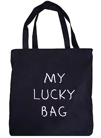 Купить Сумка-шоппер на молнии My lucky bag черная, 37см.*38см. — Фото №1