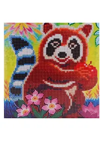 Купить Набор для творчества TUKZAR Алмазная мозаика 20х20см Енот, на подрамнике, частичная выкладка — Фото №1