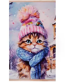 Купить Алмазное панно на подвесе. Шарф и шапка. 30х50 см. — Фото №1