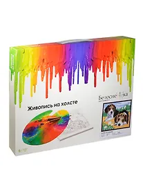 Купить Набор Живопись на холсте Щенки на лужайке (019-CE) (30х40см) (15цв.) (Белоснежка) (6+) — Фото №1