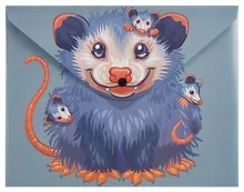 Купить Папка-конверт А4 на кнопке "Опоссум", двуст.печать — Фото №1