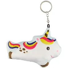 Купить Брелок Единорог с разноцветной гривой (текстиль) (13х10) (12-0832A-QSDJS001) — Фото №1