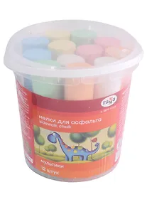 Купить Мелки цветные 12 штук асфальтные, круглые "Мультики", Гамма — Фото №1