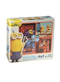 Купить Набор пазлов «Minions Машина времени» 4в1, 9+16+25+36 элементов, Origami — Фото №1