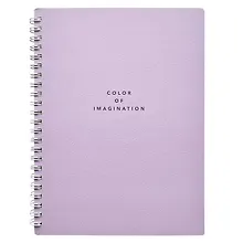 Купить Тетрадь 80л кл. "Block", сиреневый, карт.обл., спираль, микротекстурирование, ламинация — Фото №1