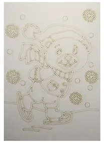 Купить Трафарет Мишка на коньках А5 (148х210) (А5-126) (3+) (Песочный мир) — Фото №1