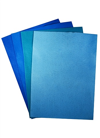 Набор листов фетр (А4) (4 шт) оттенки синего) цена и фото