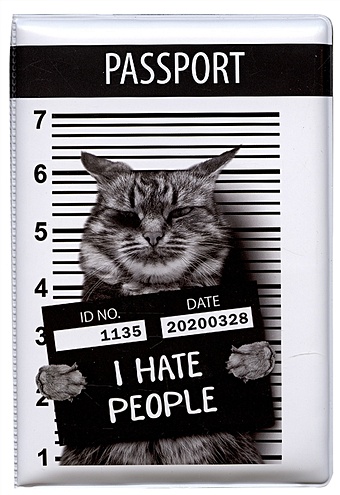 Обложка для паспорта Кот I Hate People (ПВХ бокс) обложка для паспорта кот i hate people пвх бокс оп2021 271