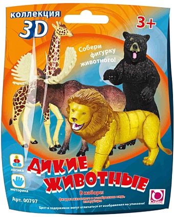 Коллекция 3D. Дикие животные артикул 00797 фигурка животного бурчеллова зебра длина 24 см