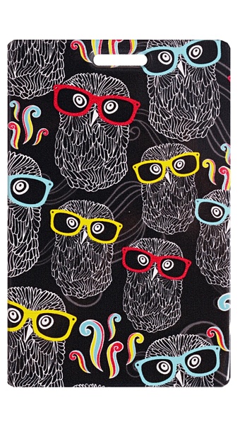 Чехол для карточек Совы в очках на черном фоне силиконовый чехол на oppo a9 коты в очках для оппо а9