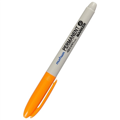 Маркер перманентный оранжевый маркер перманентный pentel fine point пулевидный синий