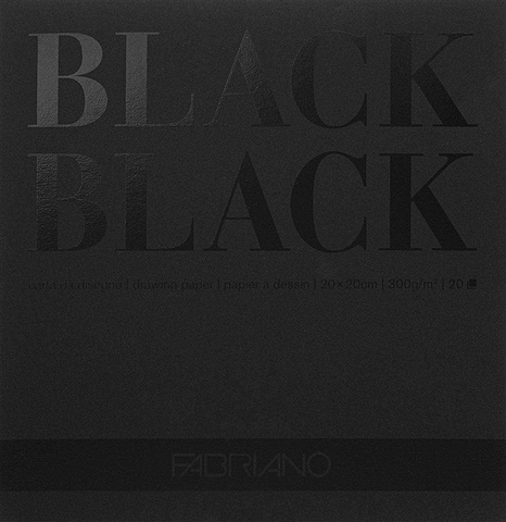 Альбом 20*20см 20л BlackBlack склейка, 300г/м2, Fabriano