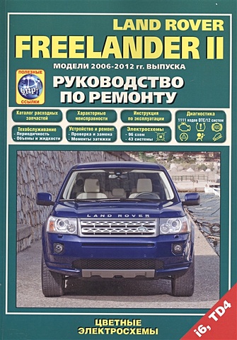 Land Rover Freelander II. Модели 2006-2012 гг. выпуска с бензиновым i6 (3,2 л.) и дизельным TD4 (2,2 л.) двигателями. Руководство по ремонту и техническому обслуживанию (+ полезные ссылки)