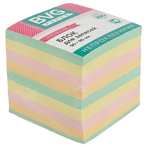 Блок-куб для записей, цветной, 9 х 9 х 9 см artfox бумага для записей love 250 листов 9 х 9 см 5360726 розовый